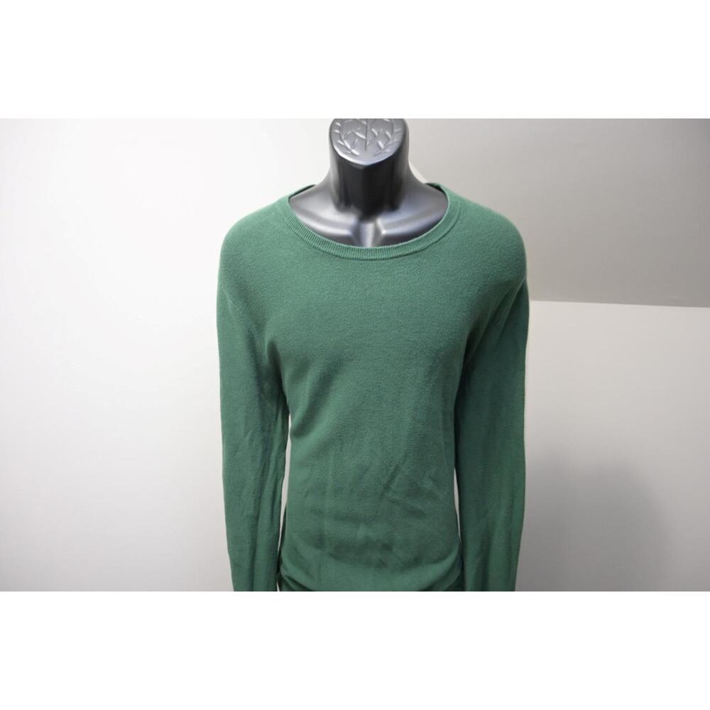 J Crew Thermal Crew Neck Sweater Green Long Sleeve Mens Size Large